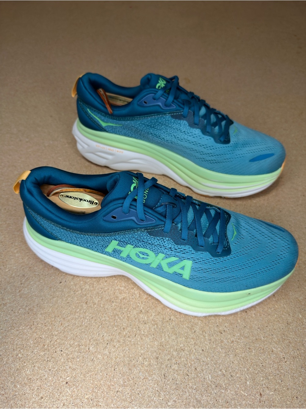 HOKA Bondi 8 Men’s 11D Deep Lagoon Ocean Mist Running Shoes 1123202-DLOM - Picture 5 of 12